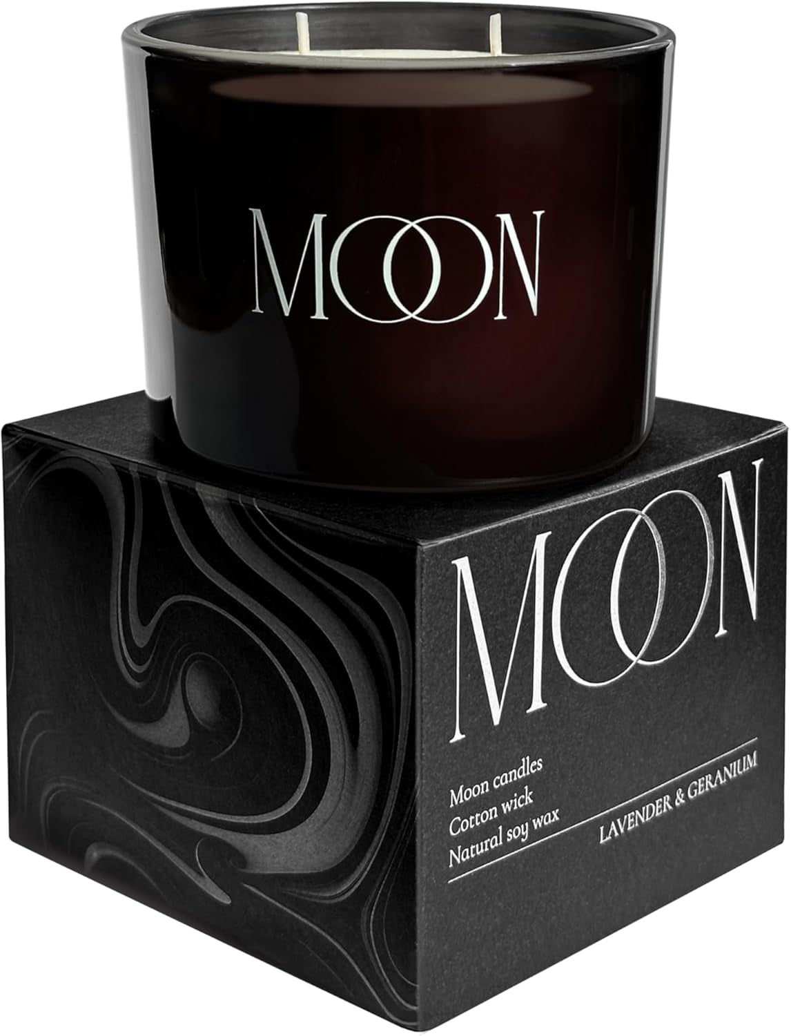 Scented Candles for Men & Women by  | Lavender Candle | Clean Non Toxic Candles | Soy Candles for Men | Lavender & Geranium Black Candles |