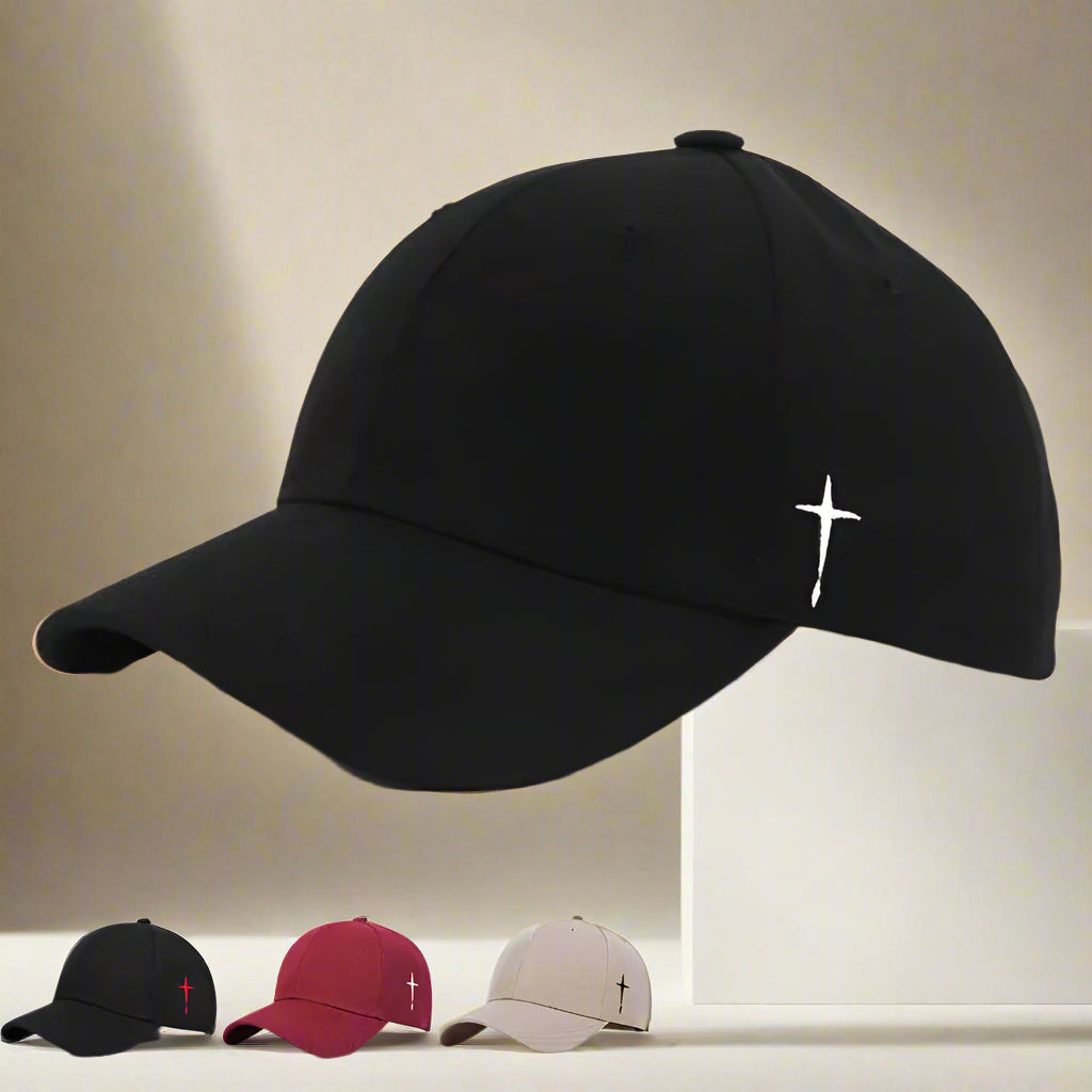 Unisex Simple Cross Water Drop Embroidery Baseball Caps Spring and Autumn Outdoor Adjustable Casual Hat Sunscreen Hat