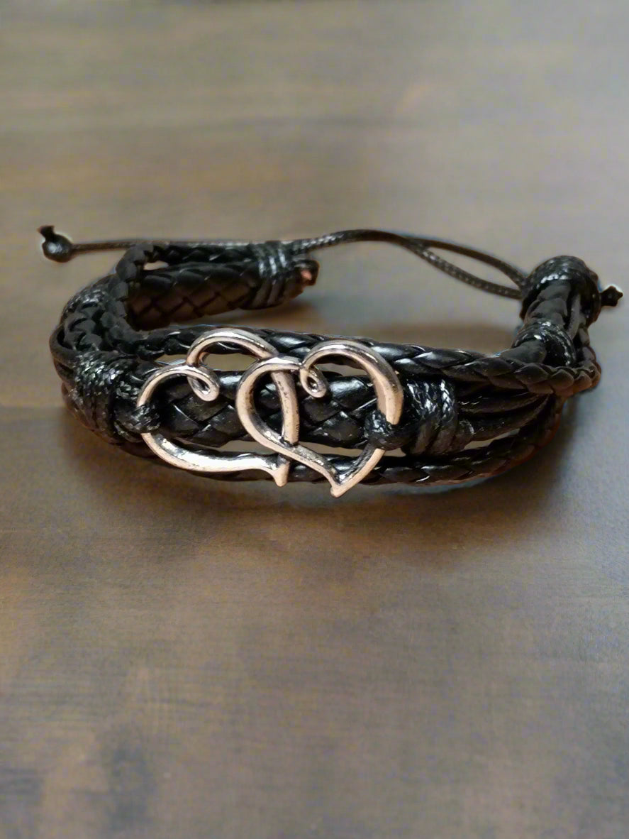 Braided Double Heart Bracelet