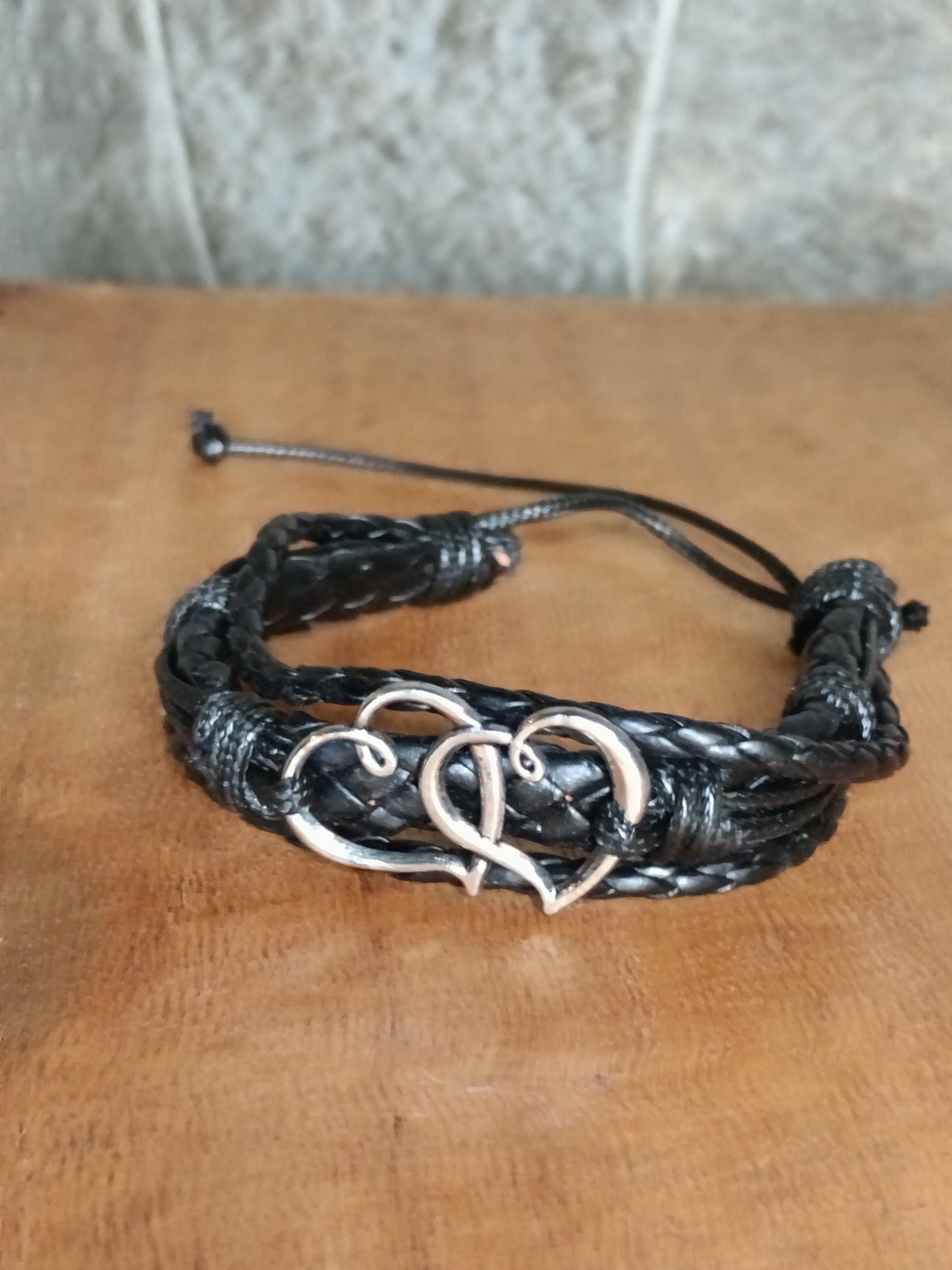 Braided Double Heart Bracelet
